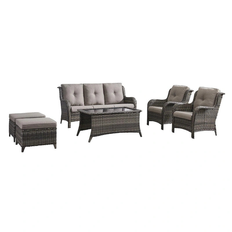 Gymojoy 2 Pièces Ottoman Extérieur, Ottomans de Patio en Osier