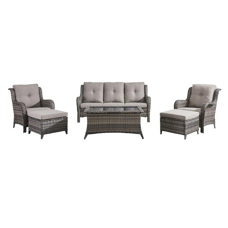 Gymojoy 2 Pièces Ottoman Extérieur, Ottomans de Patio en Osier