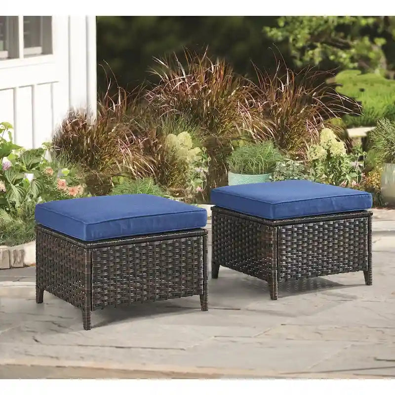Gymojoy 2 Pièces Ottoman Extérieur, Ottomans de Patio en Osier