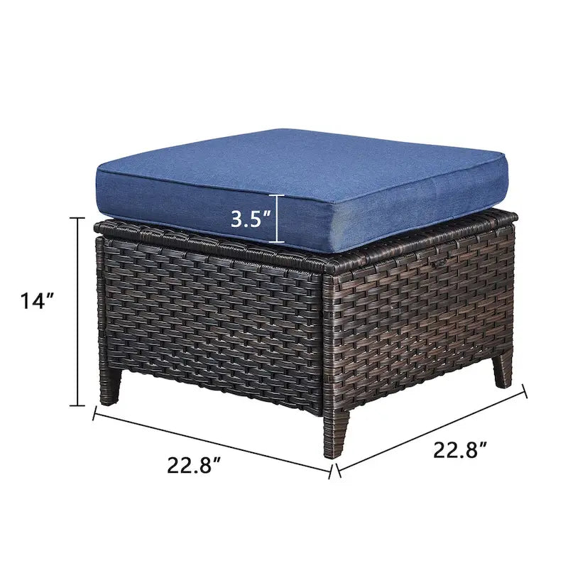 Gymojoy 2 Pièces Ottoman Extérieur, Ottomans de Patio en Osier