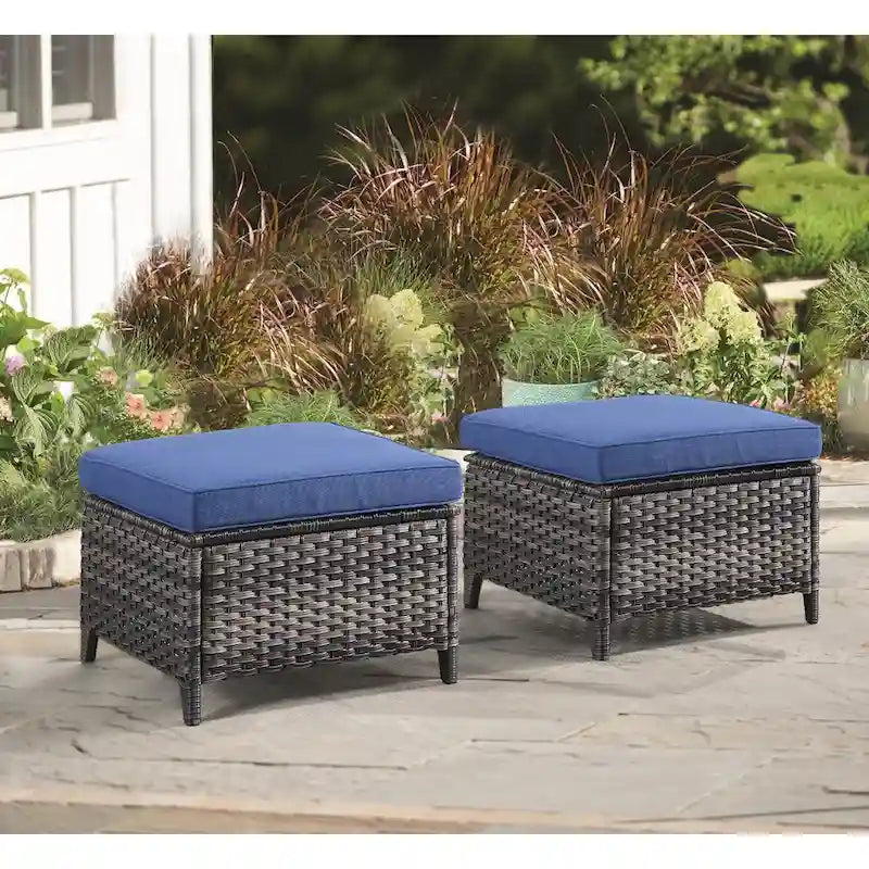 Gymojoy 2 Pièces Ottoman Extérieur, Ottomans de Patio en Osier