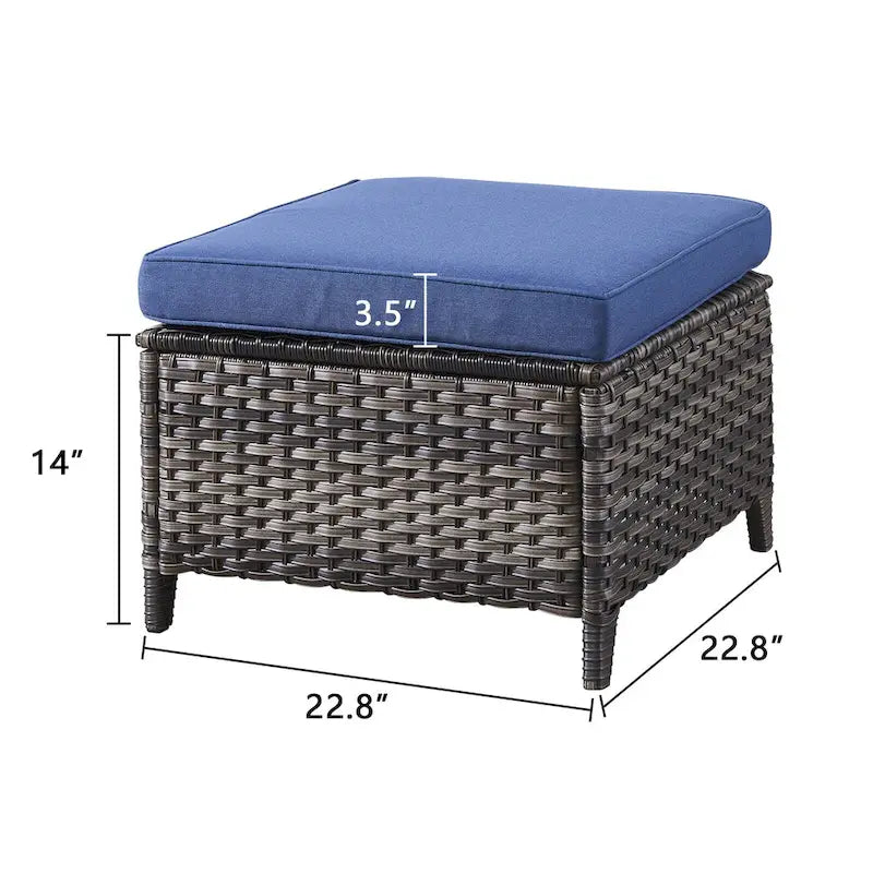 Gymojoy 2 Pièces Ottoman Extérieur, Ottomans de Patio en Osier