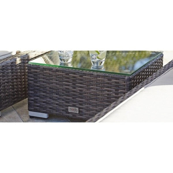 Ensemble de transats de jardin 3 pièces en osier et table d'appoint Moda Furnishings