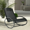 Chaise longue à bascule Outsunny pour terrasse, zéro gravité, avec coussin