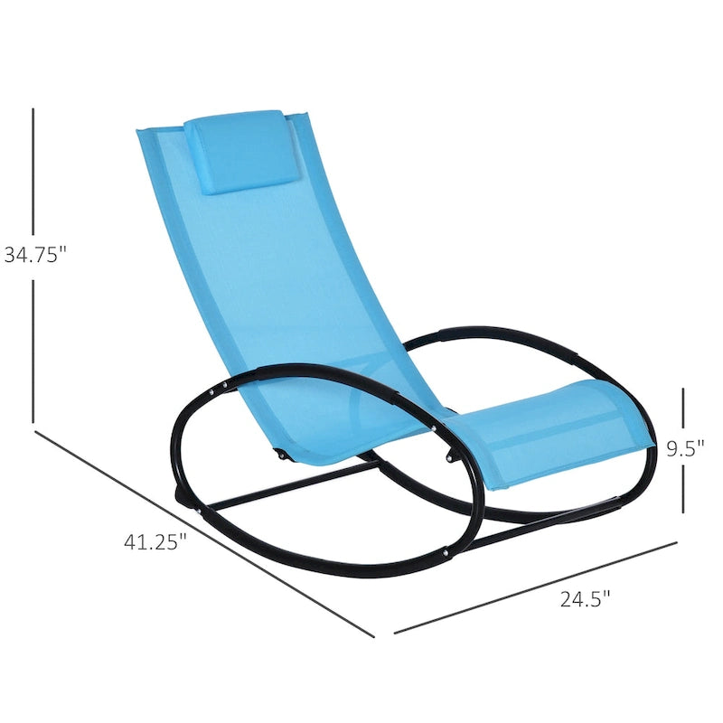 Chaise longue à bascule Outsunny pour terrasse, zéro gravité, avec coussin