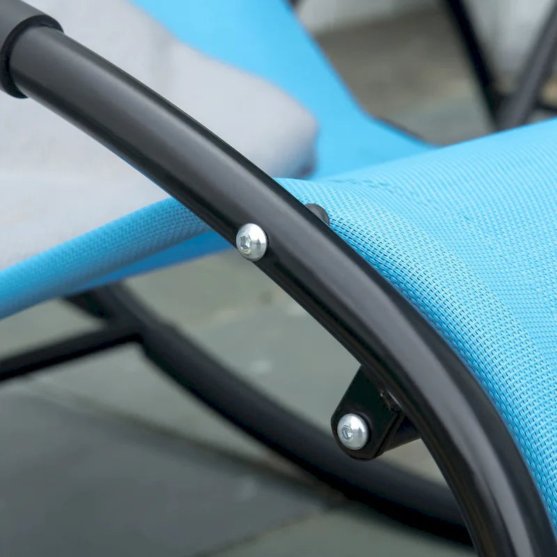 Chaise longue à bascule Outsunny pour terrasse, zéro gravité, avec coussin