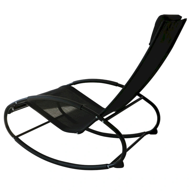 Chaise longue à bascule Outsunny pour terrasse, zéro gravité, avec coussin