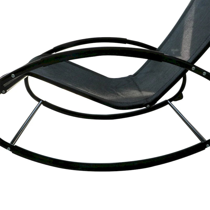 Chaise longue à bascule Outsunny pour terrasse, zéro gravité, avec coussin