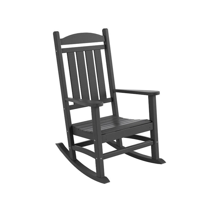 Fauteuil à bascule d'extérieur Polytrends Laguna en PEHD résistant aux intempéries avec table d'appoint (ensemble de 2 pièces)