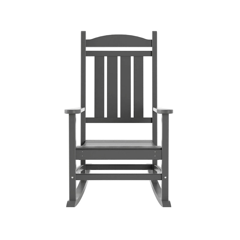 Fauteuil à bascule d'extérieur Polytrends Laguna en PEHD résistant aux intempéries avec table d'appoint (ensemble de 2 pièces)