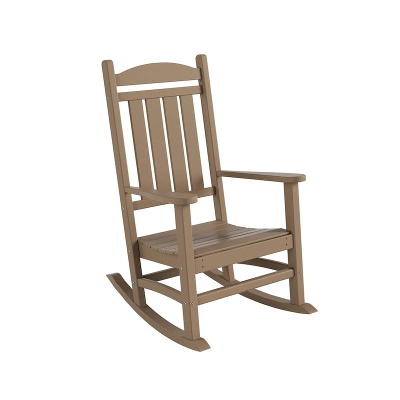 Fauteuil à bascule d'extérieur Polytrends Laguna en PEHD résistant aux intempéries avec table d'appoint (ensemble de 2 pièces)