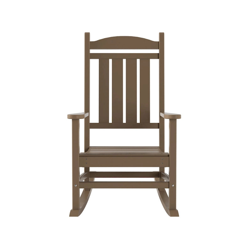 Fauteuil à bascule d'extérieur Polytrends Laguna en PEHD résistant aux intempéries avec table d'appoint (ensemble de 2 pièces)