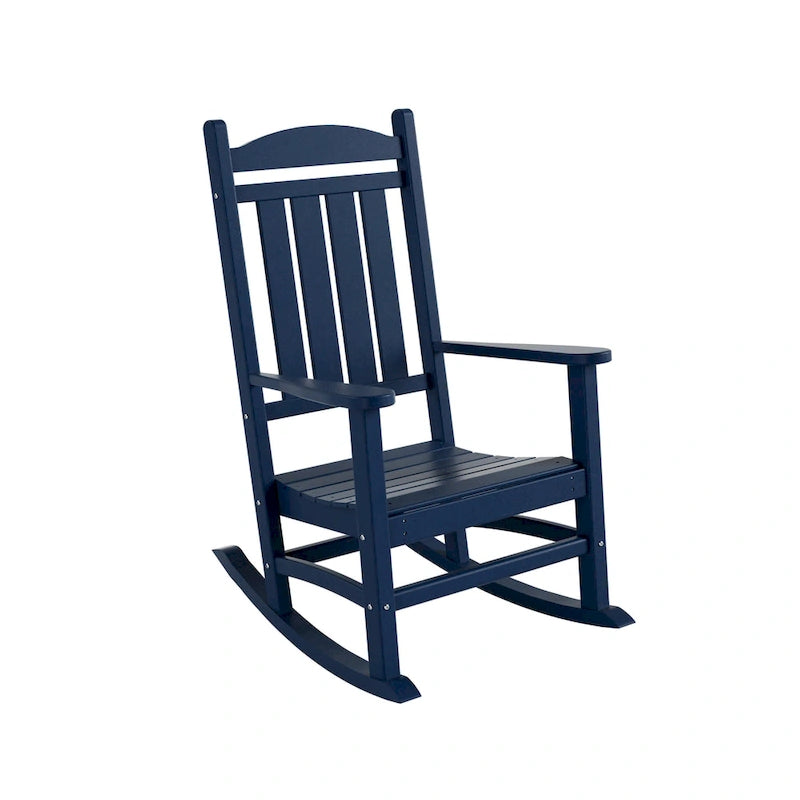 Fauteuil à bascule d'extérieur Polytrends Laguna en PEHD résistant aux intempéries avec table d'appoint (ensemble de 2 pièces)