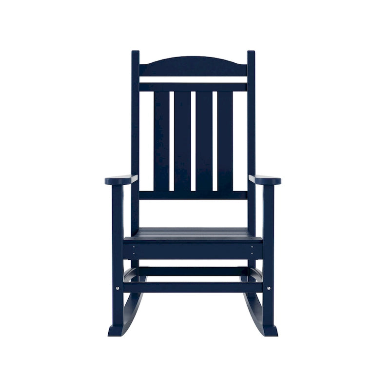 Fauteuil à bascule d'extérieur Polytrends Laguna en PEHD résistant aux intempéries avec table d'appoint (ensemble de 2 pièces)