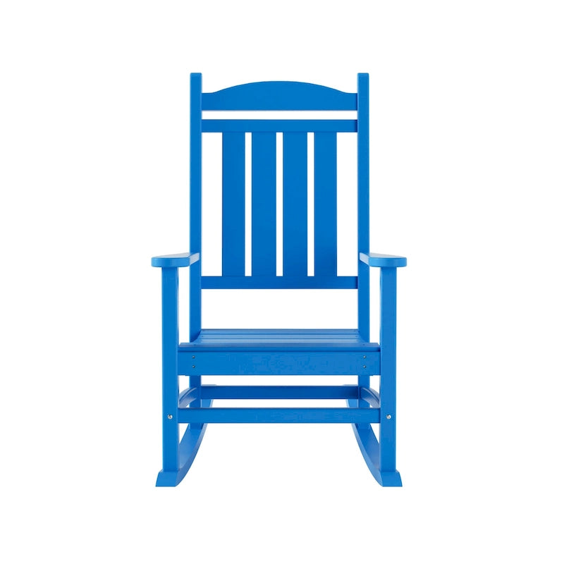 Fauteuil à bascule d'extérieur Polytrends Laguna en PEHD résistant aux intempéries avec table d'appoint (ensemble de 2 pièces)