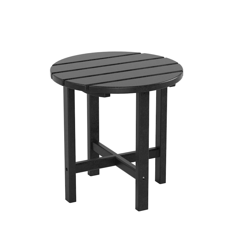 Fauteuil à bascule d'extérieur Polytrends Laguna en PEHD résistant aux intempéries avec table d'appoint (ensemble de 2 pièces)
