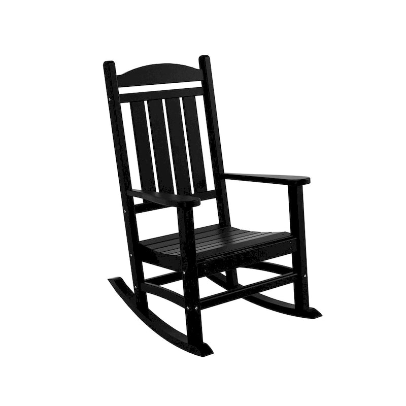 Fauteuil à bascule d'extérieur Polytrends Laguna en PEHD résistant aux intempéries avec table d'appoint (ensemble de 2 pièces)