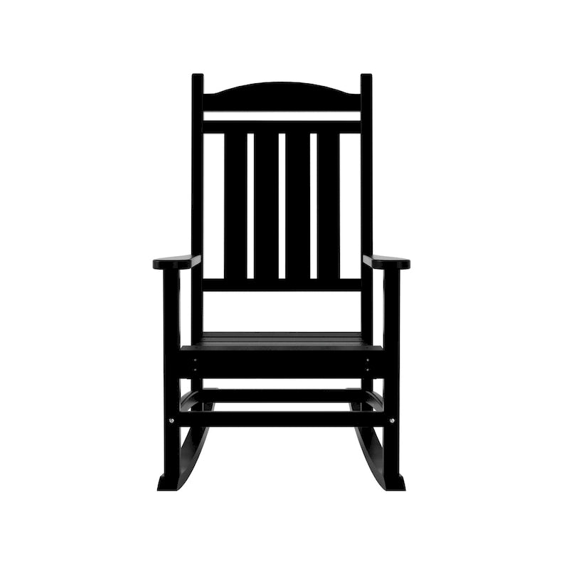 Fauteuil à bascule d'extérieur Polytrends Laguna en PEHD résistant aux intempéries avec table d'appoint (ensemble de 2 pièces)
