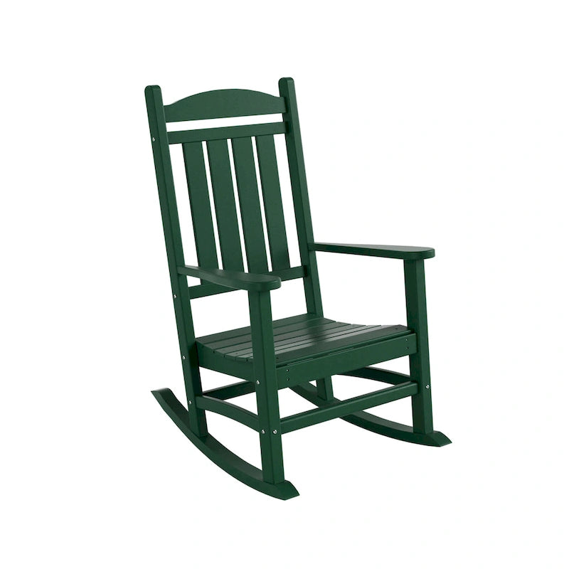 Fauteuil à bascule d'extérieur Polytrends Laguna en PEHD résistant aux intempéries avec table d'appoint (ensemble de 2 pièces)