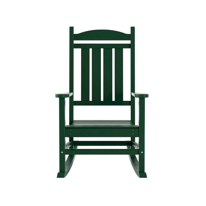 Fauteuil à bascule d'extérieur Polytrends Laguna en PEHD résistant aux intempéries avec table d'appoint (ensemble de 2 pièces)