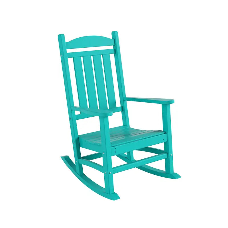 Fauteuil à bascule d'extérieur Polytrends Laguna en PEHD résistant aux intempéries avec table d'appoint (ensemble de 2 pièces)