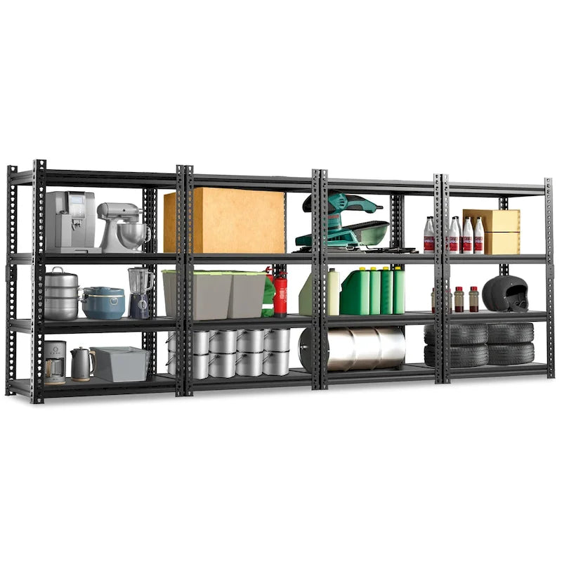 DoCred Étagère de rangement robuste, étagère métallique pour garage, lot de 4