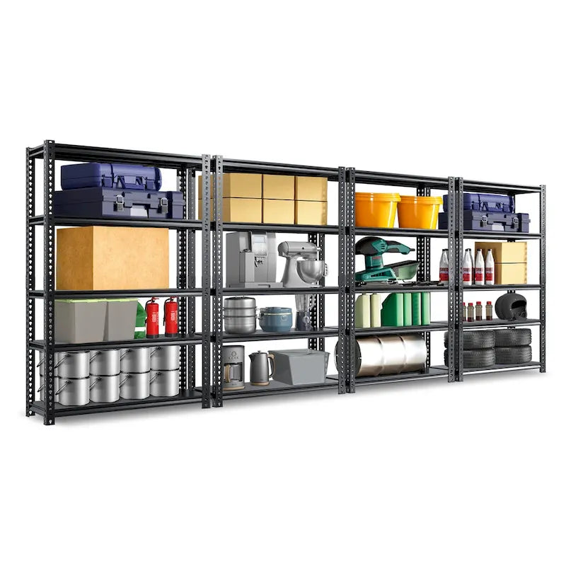 DoCred Étagère de rangement robuste, étagère métallique pour garage, lot de 4