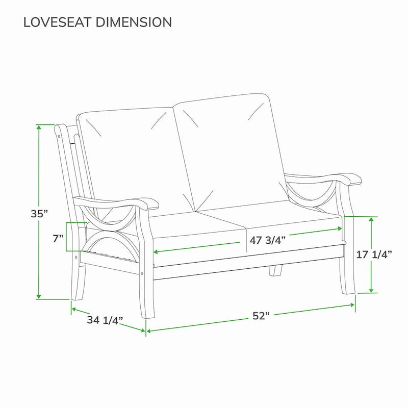 Canapé de jardin Cambridge Casual Lowell en teck avec coussin