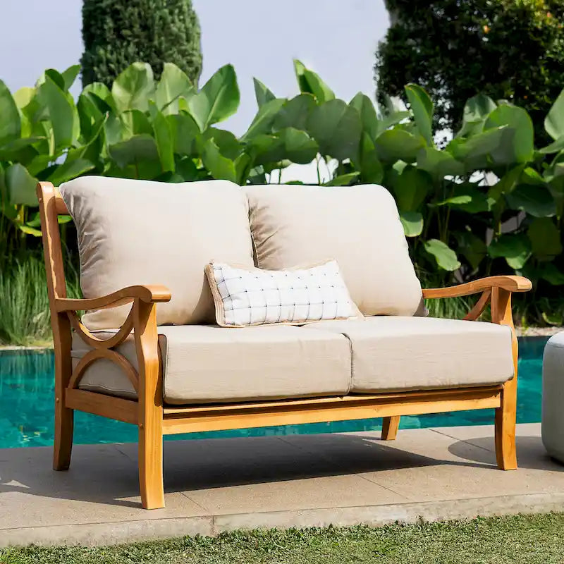 Canapé de jardin Cambridge Casual Lowell en teck avec coussin