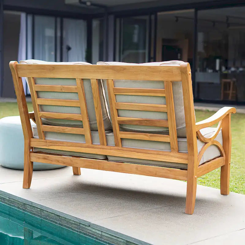 Canapé de jardin Cambridge Casual Lowell en teck avec coussin