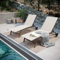 Pellebant Lot de 2 chaises longues de jardin réglables avec roulettes - N/A