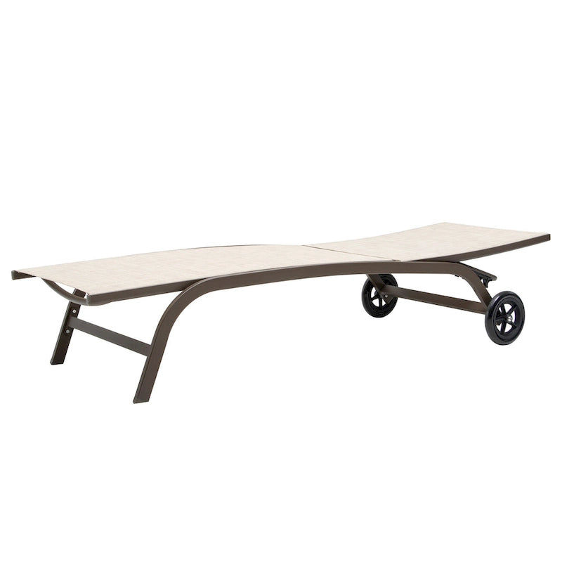 Pellebant Lot de 2 chaises longues de jardin réglables avec roulettes - N/A