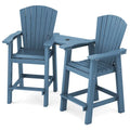 Lot de 2 chaises hautes Adirondack d'extérieur avec tablette de connexion