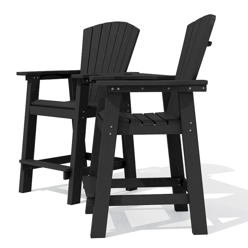 Lot de 2 chaises hautes Adirondack d'extérieur avec tablette de connexion