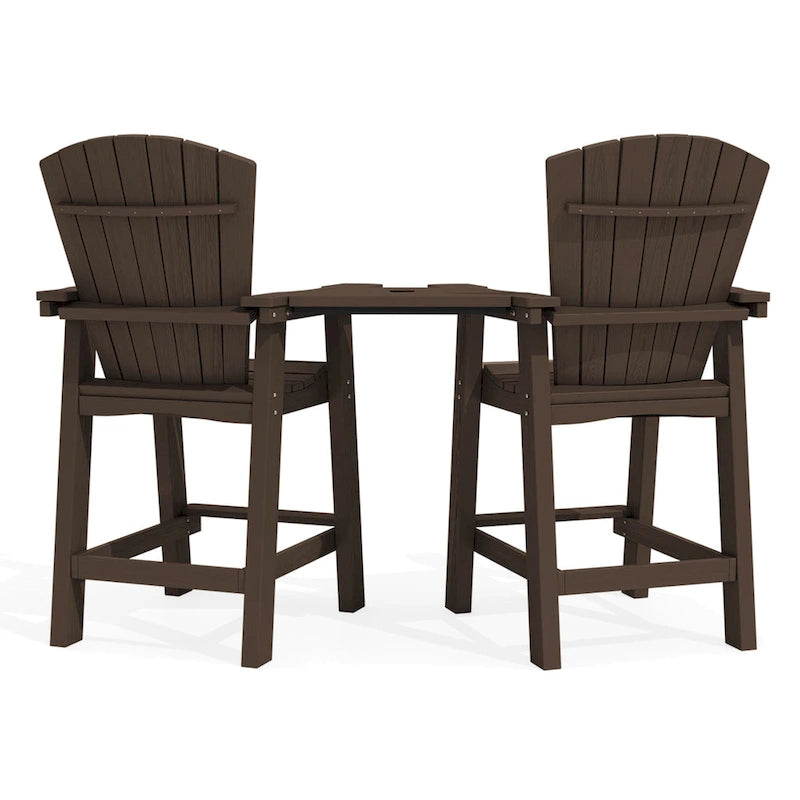 Lot de 2 chaises hautes Adirondack d'extérieur avec tablette de connexion