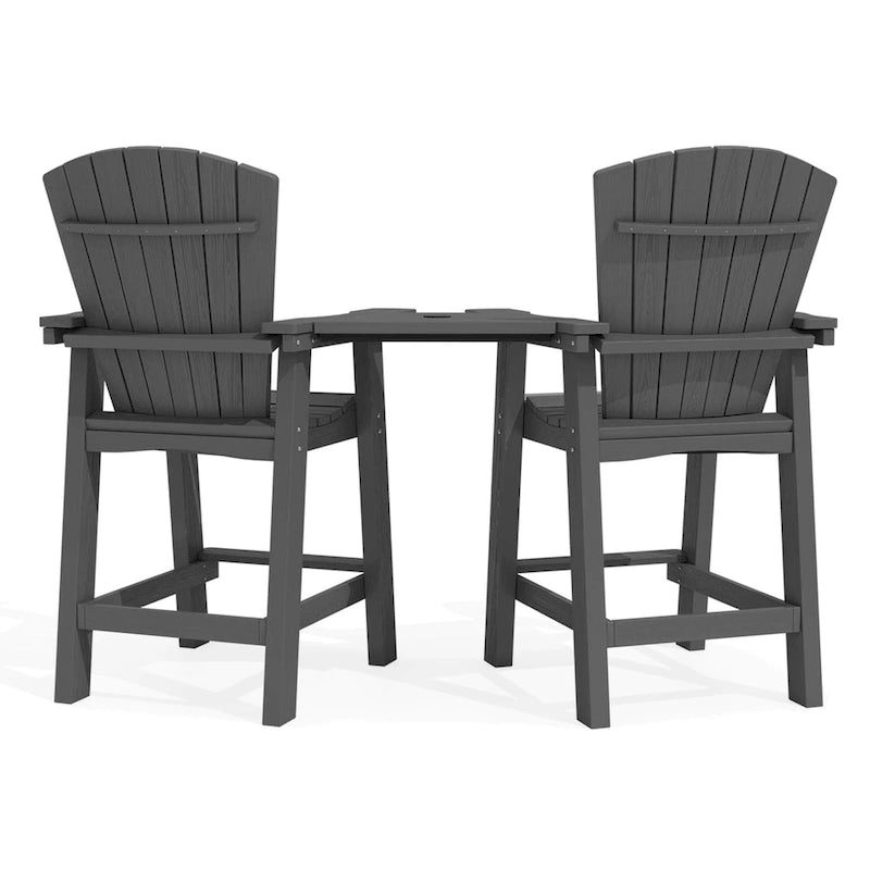 Lot de 2 chaises hautes Adirondack d'extérieur avec tablette de connexion