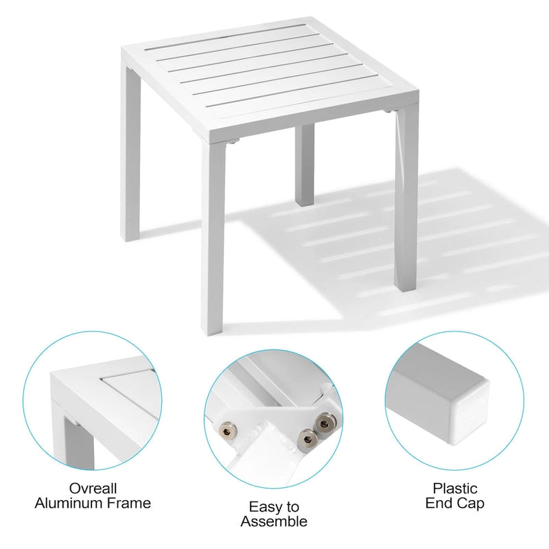 Chaises longues de jardin pliantes et inclinables 3 pièces avec table d'appoint