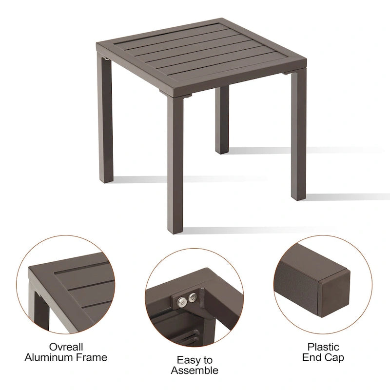 Chaises longues de jardin pliantes et inclinables 3 pièces avec table d'appoint