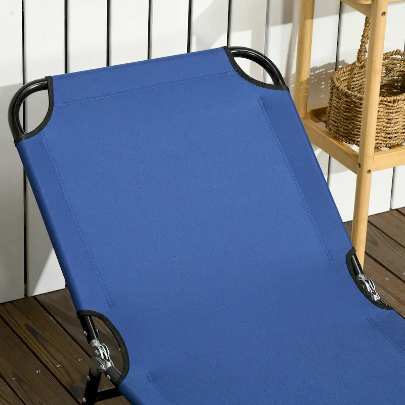 Chaise longue pliante Outsunny, lot de 2 chaises de piscine inclinables à cinq positions