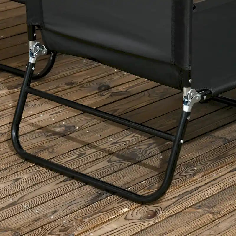 Chaise longue pliante Outsunny, lot de 2 chaises de piscine inclinables à cinq positions