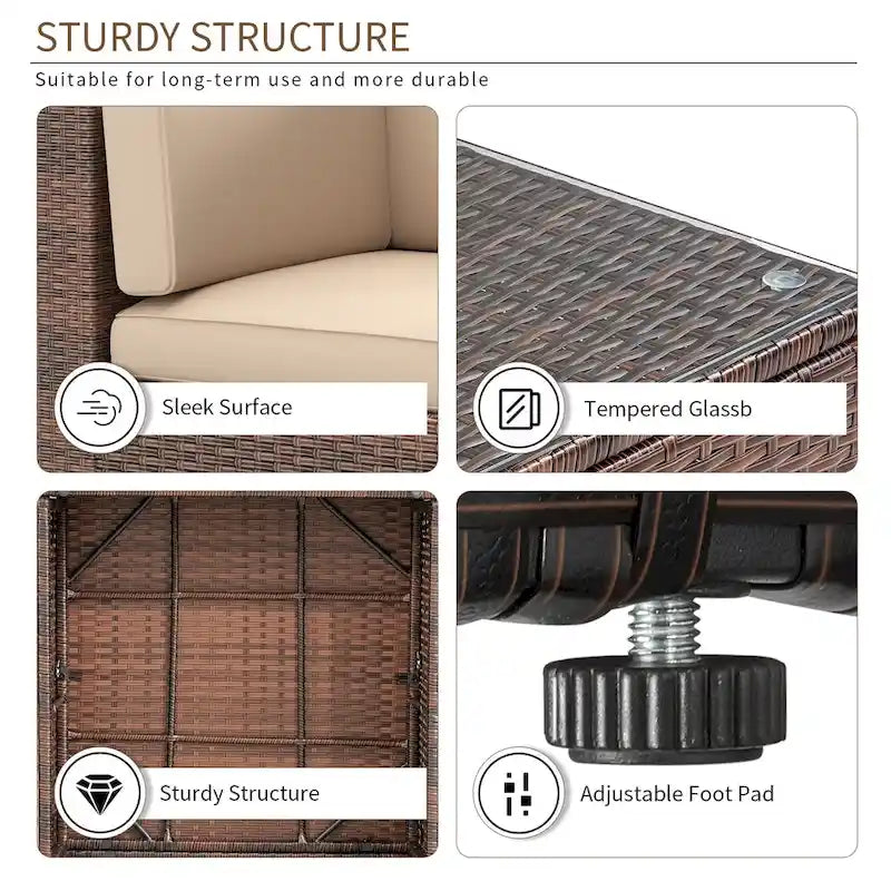 Ensembles de meubles de patio 15 pièces avec table de foyer de 50 000 BTU