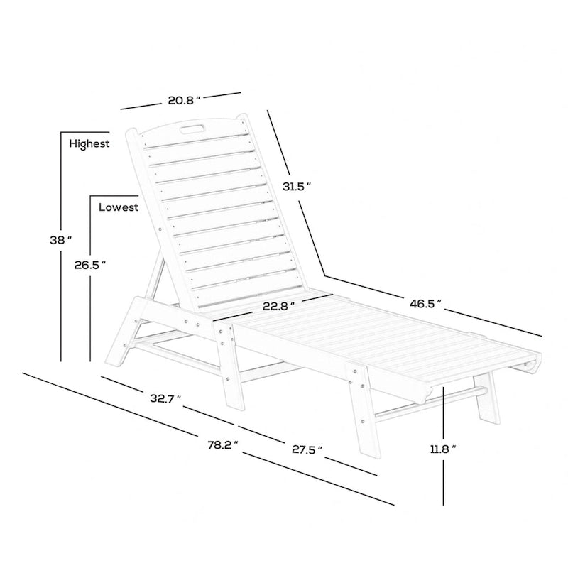 Chaises longues inclinables sans accoudoirs Polytrends Laguna en PEHD pour terrasse ou piscine, toutes saisons, avec table d'appoint (ensemble de 2 pièces)