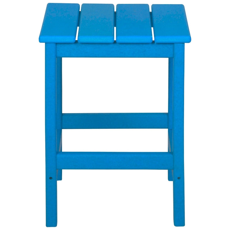 Chaises longues inclinables sans accoudoirs Polytrends Laguna en PEHD pour terrasse ou piscine, toutes saisons, avec table d'appoint (ensemble de 2 pièces)