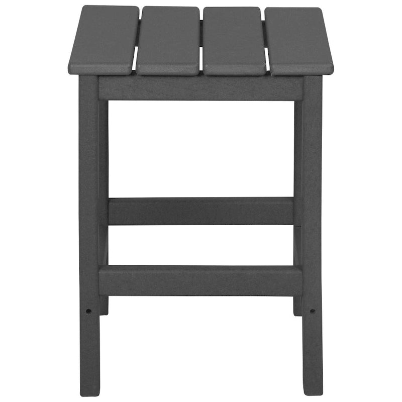 Chaises longues inclinables sans accoudoirs Polytrends Laguna en PEHD pour terrasse ou piscine, toutes saisons, avec table d'appoint (ensemble de 2 pièces)