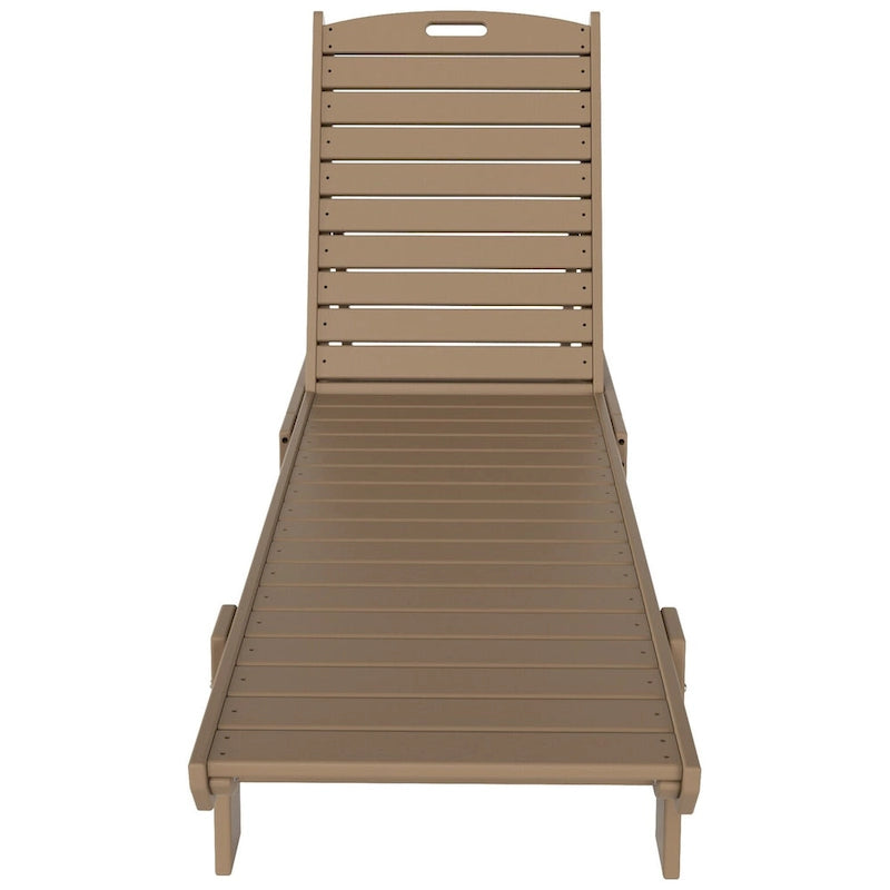 Chaises longues inclinables sans accoudoirs Polytrends Laguna en PEHD pour terrasse ou piscine, toutes saisons, avec table d'appoint (ensemble de 2 pièces)