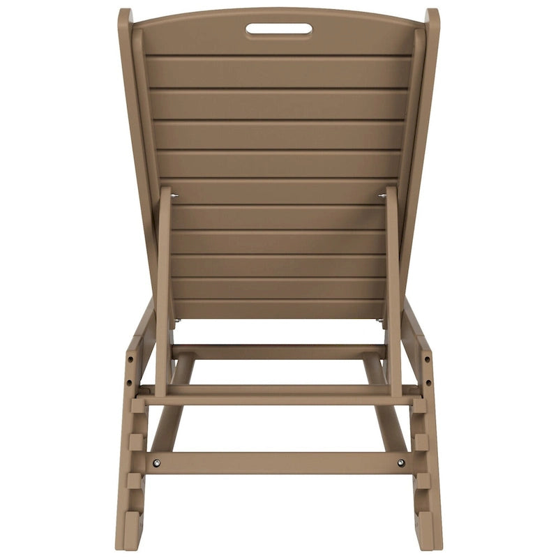 Chaises longues inclinables sans accoudoirs Polytrends Laguna en PEHD pour terrasse ou piscine, toutes saisons, avec table d'appoint (ensemble de 2 pièces)