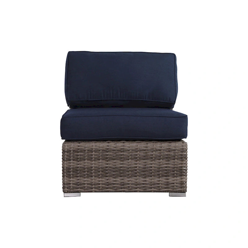 Salon de jardin en osier/rotin 4 places avec coussins Sunbrella
