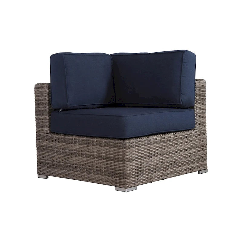 Salon de jardin en osier/rotin 4 places avec coussins Sunbrella