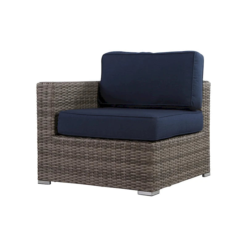 Salon de jardin en osier/rotin 4 places avec coussins Sunbrella