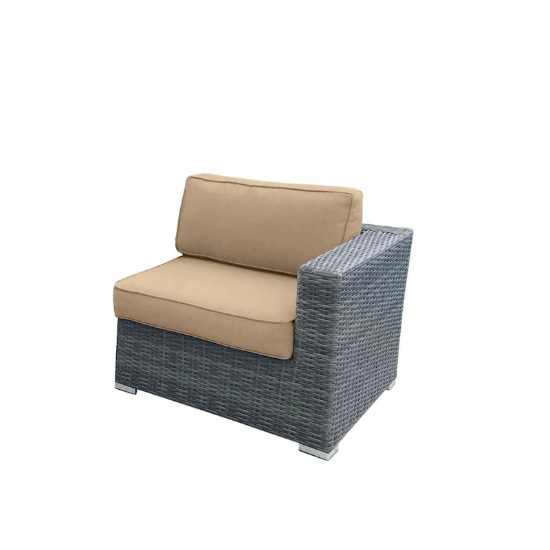 Salon de jardin en osier/rotin 4 places avec coussins Sunbrella